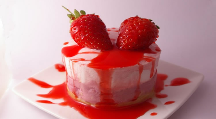 postre de fresa muy delicioso